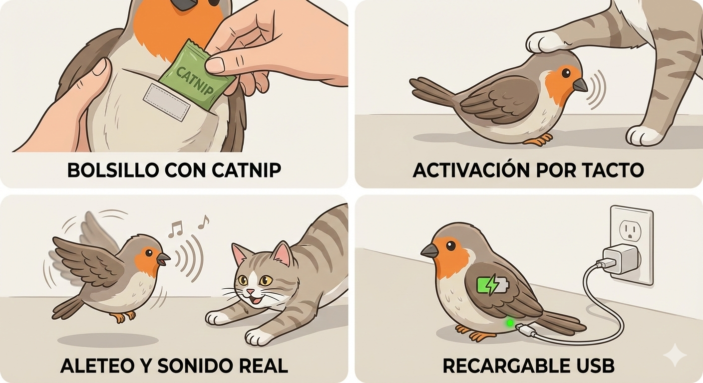 Pájaro Aleteador Interactivo