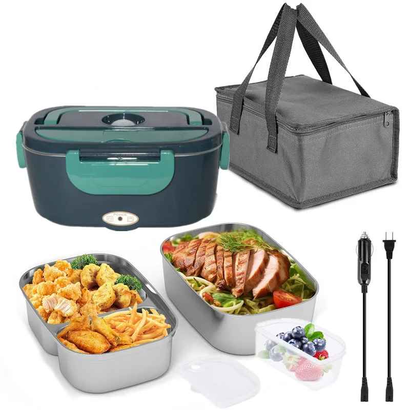 Lonchera Eléctrica Portátil 1.5L – Calentador de Alimentos para Hogar y Auto