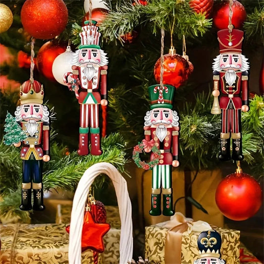 Set 12 Adornos Soldadito Cascanueces para Árbol de Navidad