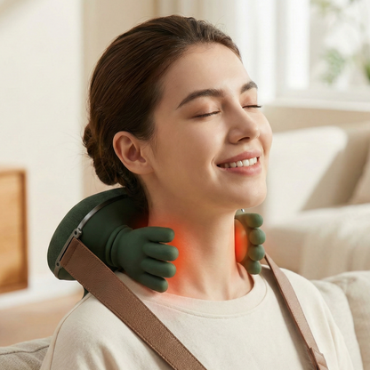 Masajeador de Cuello 4D Pro: Alivio Biónico y Calor Terapéutico